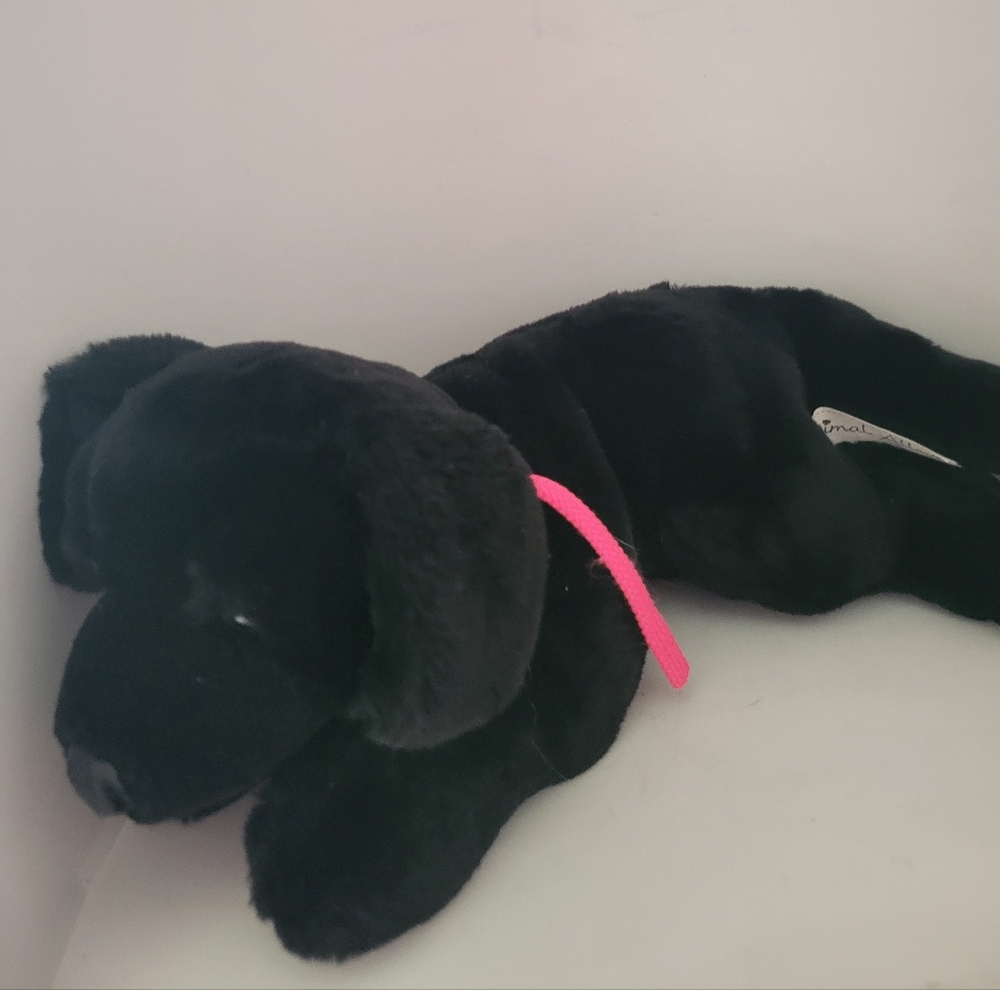 Vintage Animal Alley Toys R Us Black Lab Labrador Puppy Dog Realistic Plush 12”